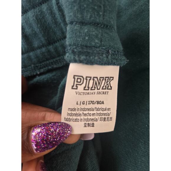 VICTORIA'S SECRET PINK EVERYDAY COMFY FLEECE SKINNY JOGGER LOGO, Green, Size L - Picture 5 of 6